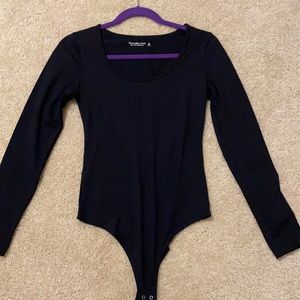 abercrombie black longsleeve bodysuit